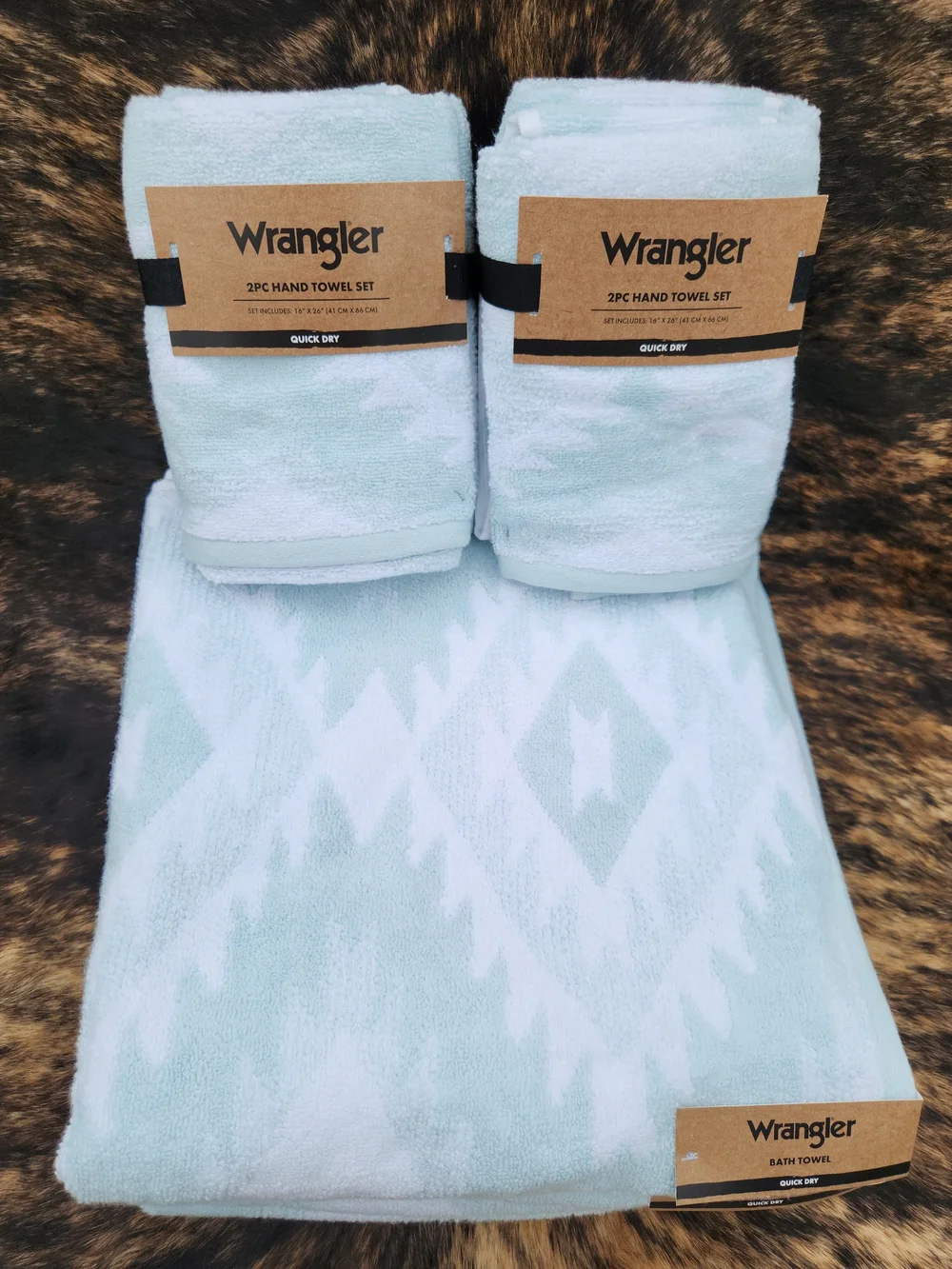 Wrangler Bath Towel Set - Canyon Ranch Blue Aztec